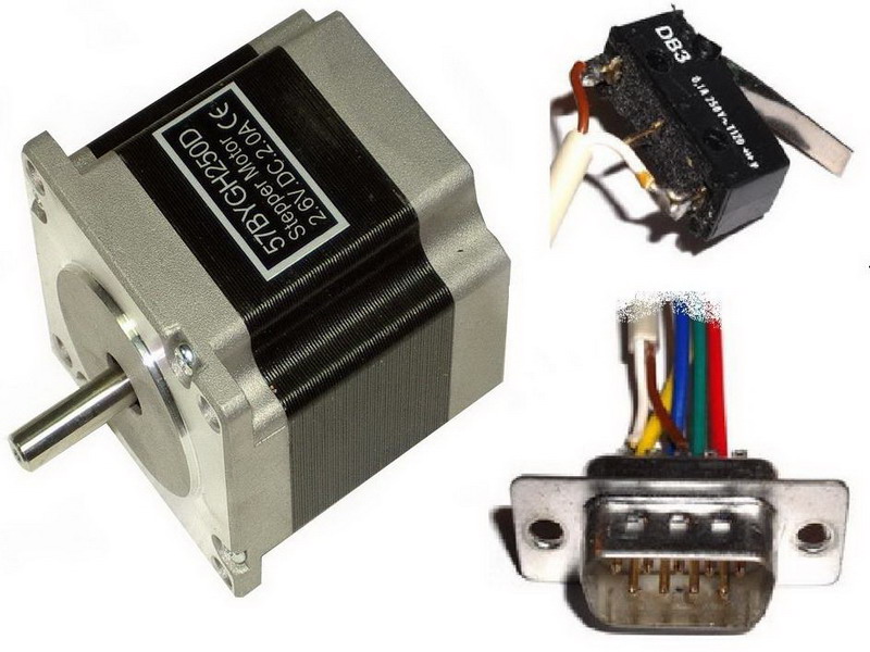 Stepper Motor 2 A 1,8 2 Phase 57BYGH250D 0,93 Nm with endswitch