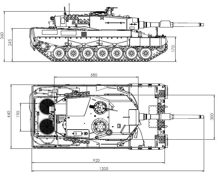 Bauplan Leopard 2 A4 im Mastab 1:8 Teil I